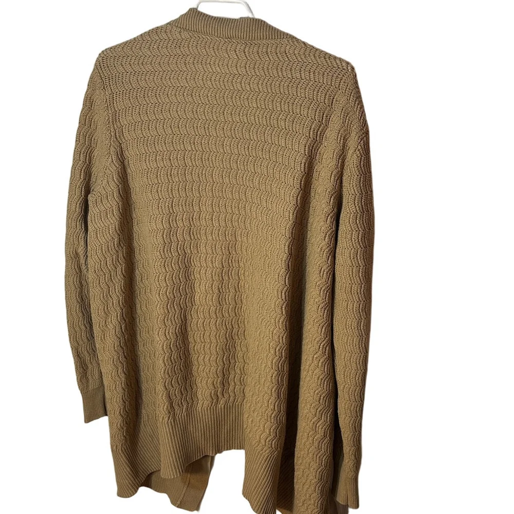 Long tall Sally crocheted tan open cardigan long line Boho size extra large - Picture 6 of 6